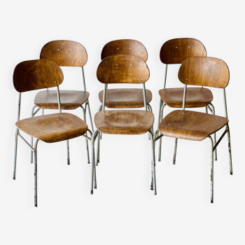 Vintage school chairs, set of 6