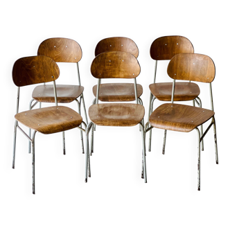 Vintage school chairs, set of 6