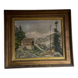 Peinture ancienne montagne 1950/60