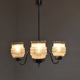Mid-century Chrome Chandelier, Czechoslovakia,1970’s.