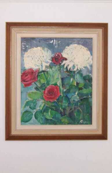 Original mid-century Swedish oil on panel – “Bloomer” by Hans Ripa – vintage & framed – 61.5 × 53 cm