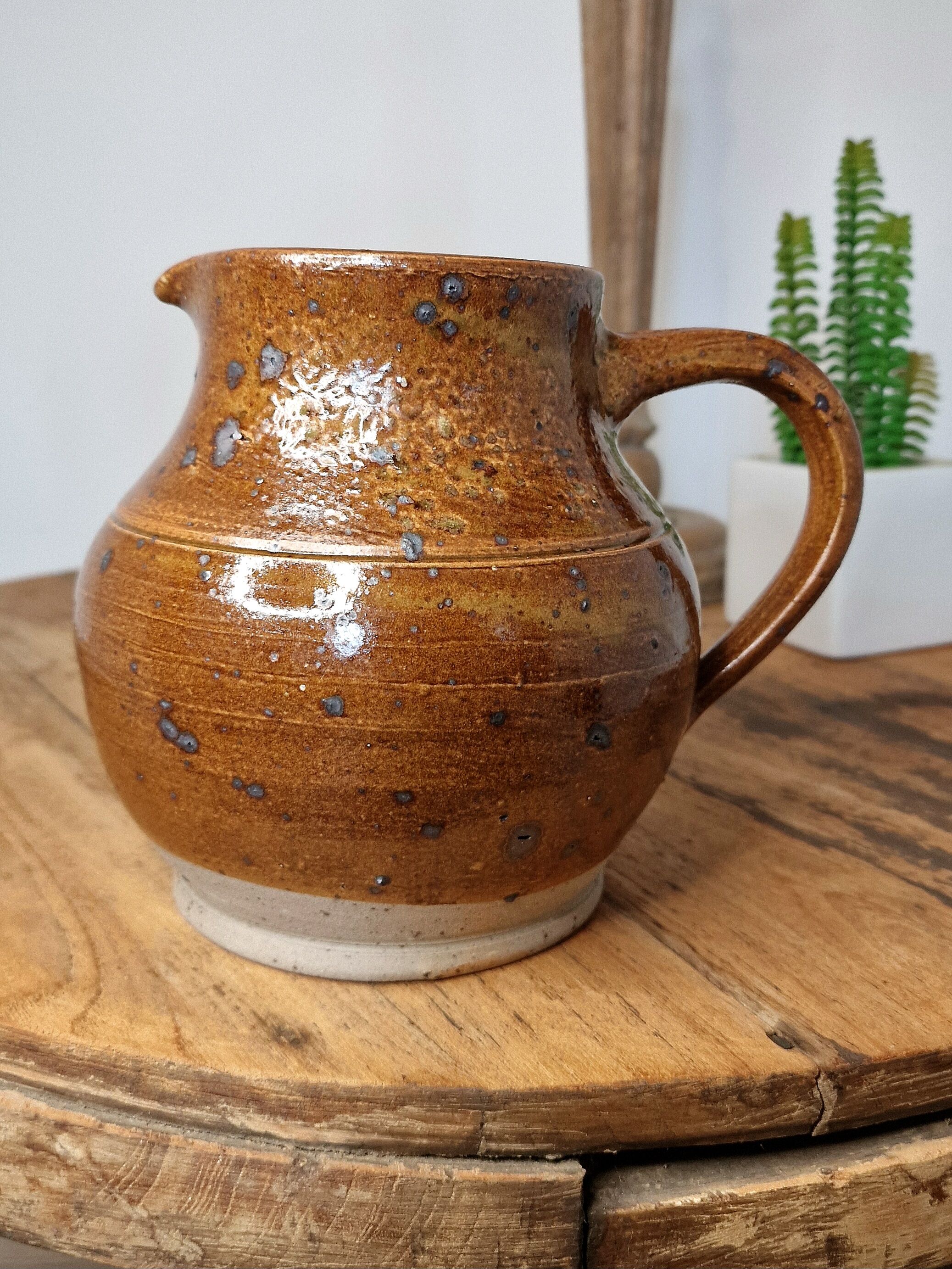 Vintage jug in pyrite stoneware signed JPG – handmade ceramics 70