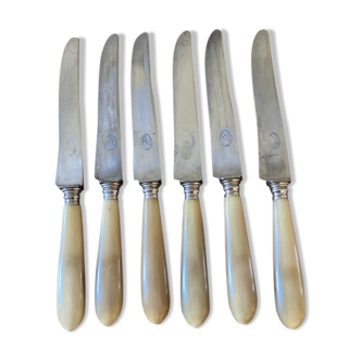 6 horn handle knives