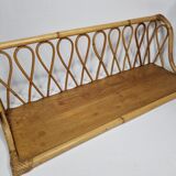 Vintage rattan wall shelf, 64 cm