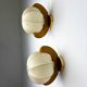 Pair of cocoon sconces with pine, Italy, 1970
