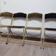 Set of 4 opera theater folding chairs from the 70s two-tone velvet brass