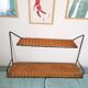 Double shelf Raoul Guys 50s wrought iron and wicker, vintage rattan