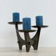 Modernist sculptural brutalist solid bronze metal candleholder, France, 1960s