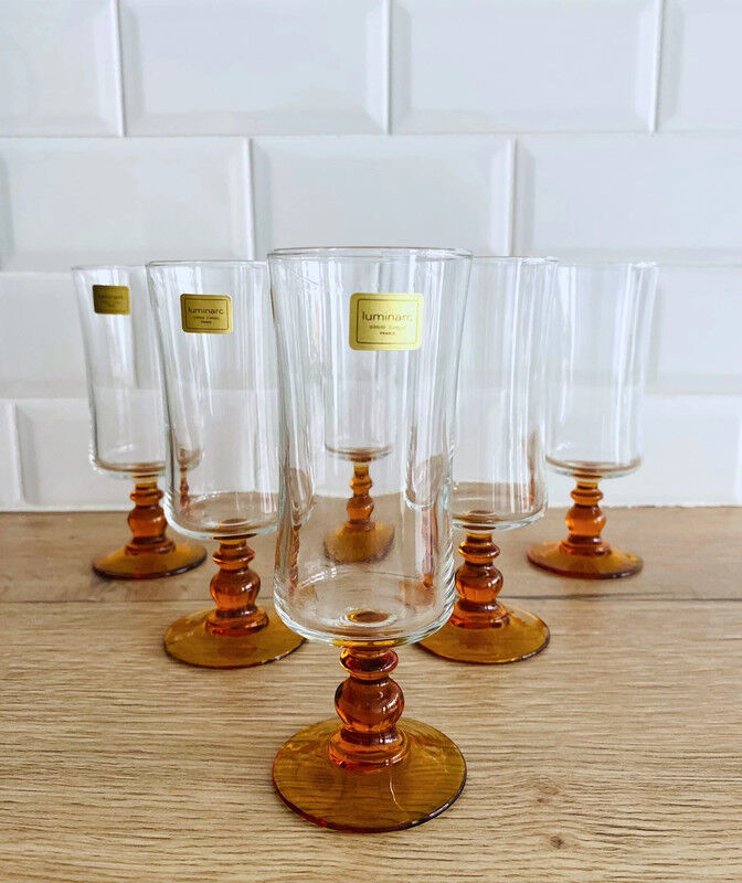 6 Luminarc champagne flutes