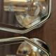 Pair of glass and metal wall lights