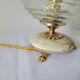 Onyx lamp, brass and glass