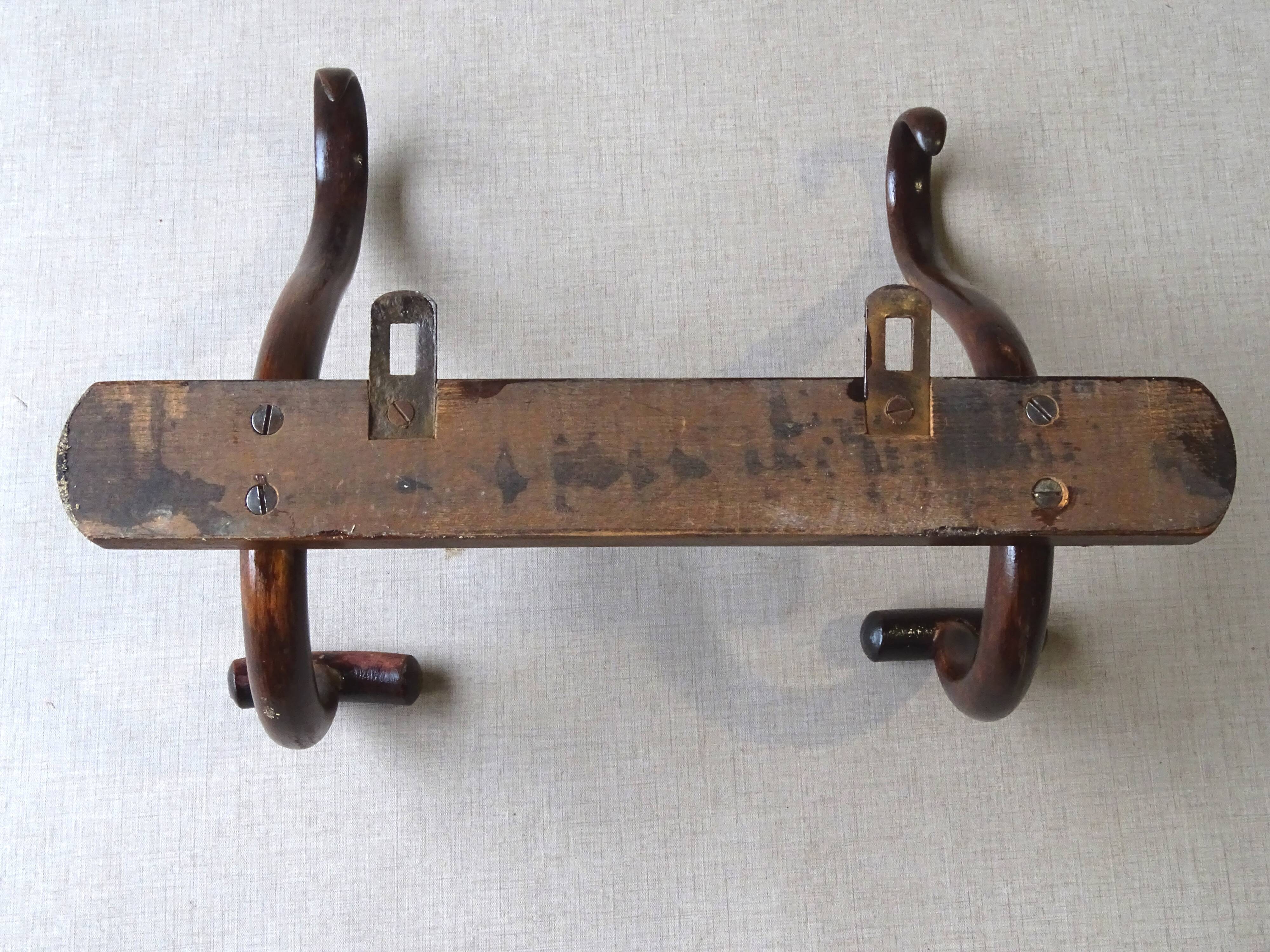 Double wall hook Curved wooden bistro 1930