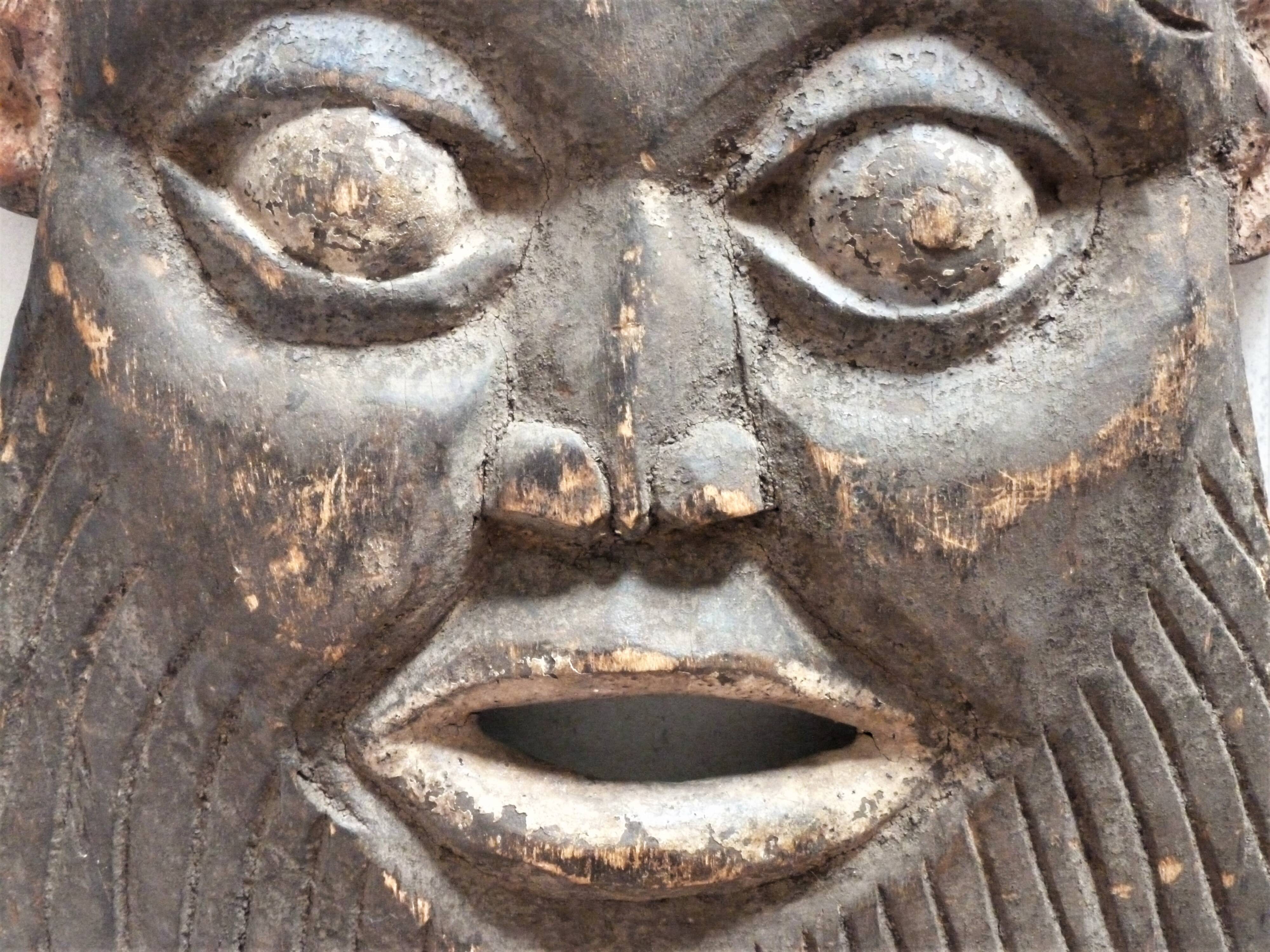 African mask, Hand-carved African wooden mask.