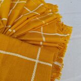 Lot de 12 serviettes de table jaune moutarde
