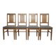 4 brutalist chairs in oak and checkered fabric, Denmark, 1960s