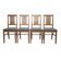 4 brutalist chairs in oak and checkered fabric, Denmark, 1960s