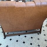 80s tan leather sofa