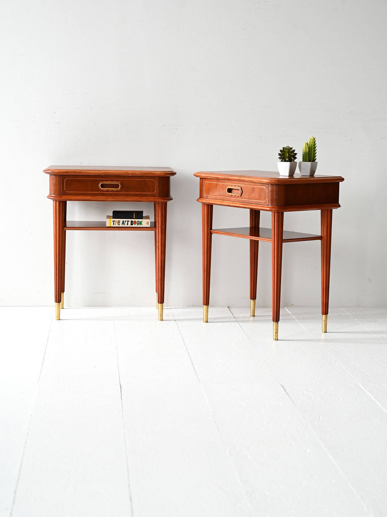 Pair of 1940s Scandinavian Mahogany Nightstands