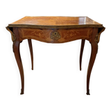Table, drop-leaf desk "fully marquetry, Louis XV style, Period