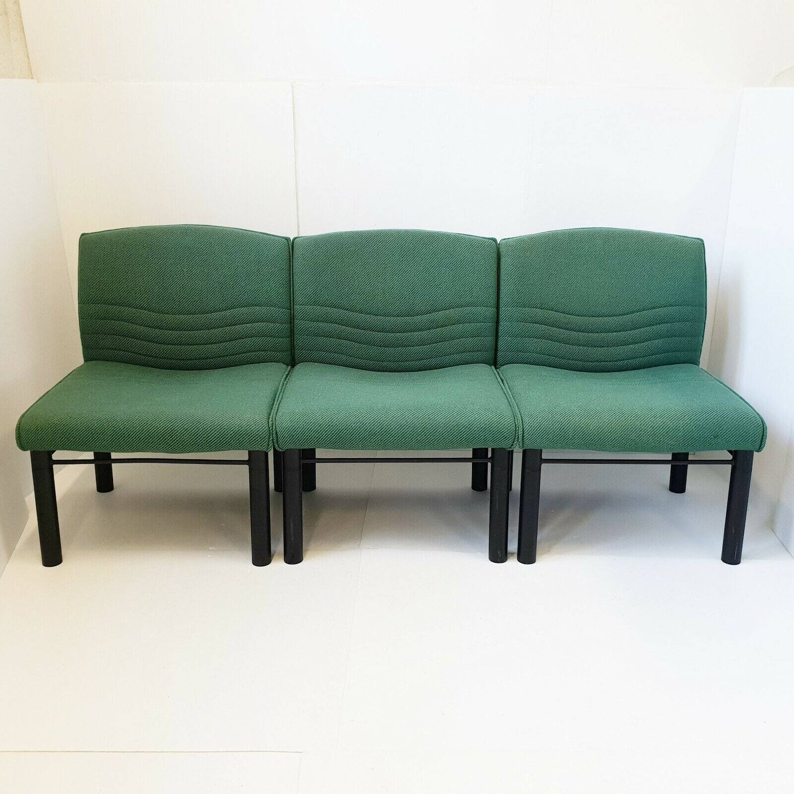 Vintage 1980s armchair in wool & steel