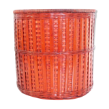 Wastepaper bin, basket, Wicker, Red