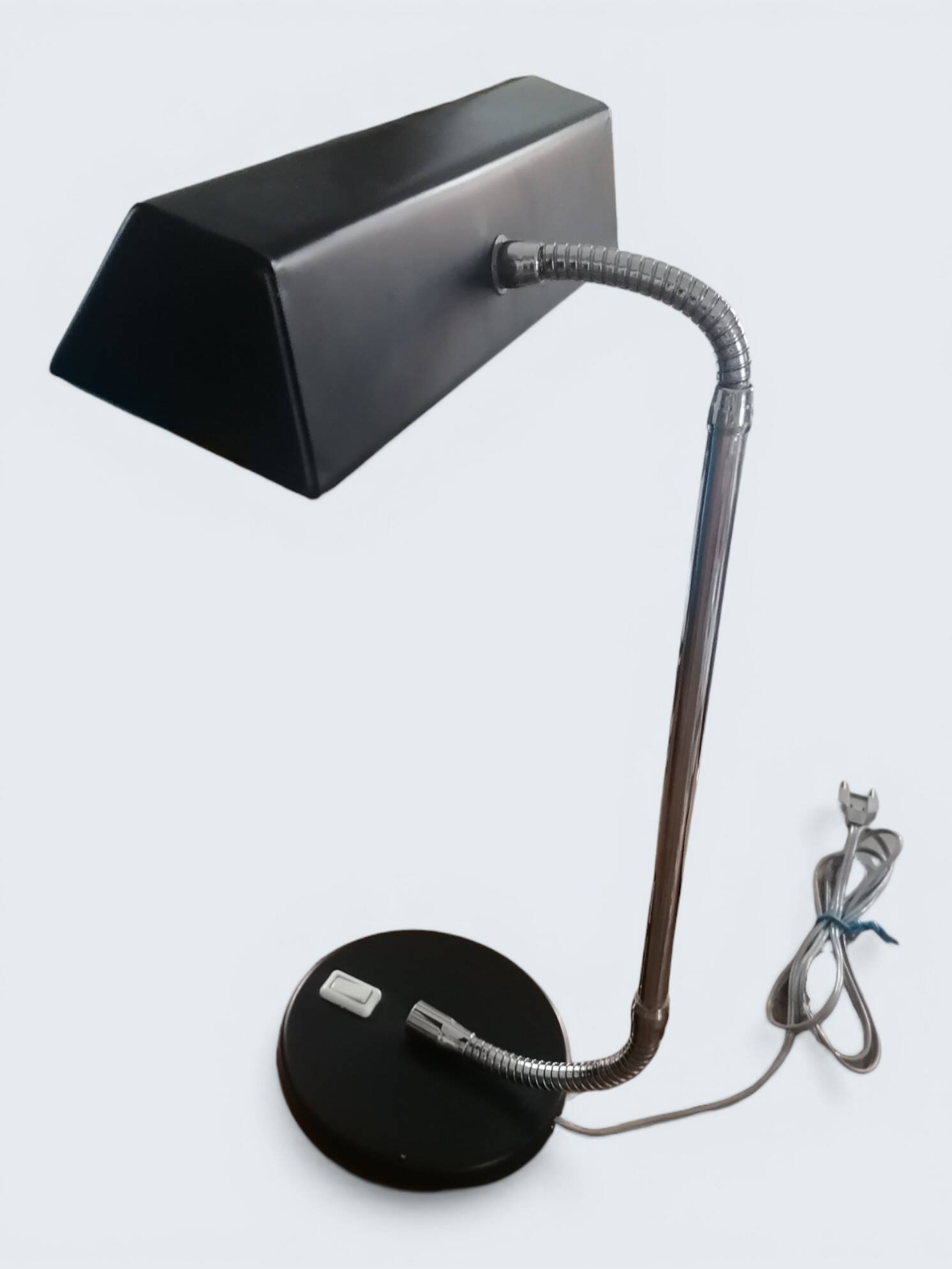Matte black and chrome lamp from the 80s - Vintage space age Notaire lamp.