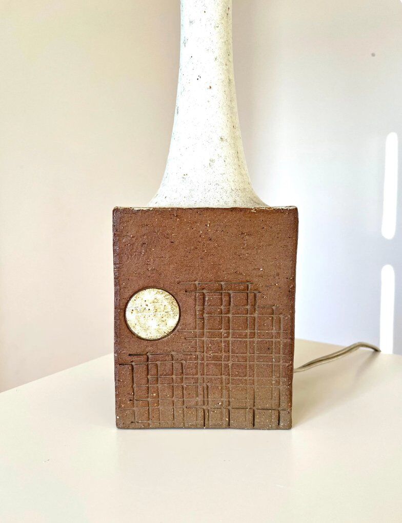 Vintage Danish table lamp in stoneware by Mette Løkke Stiil for Axella, 1970s