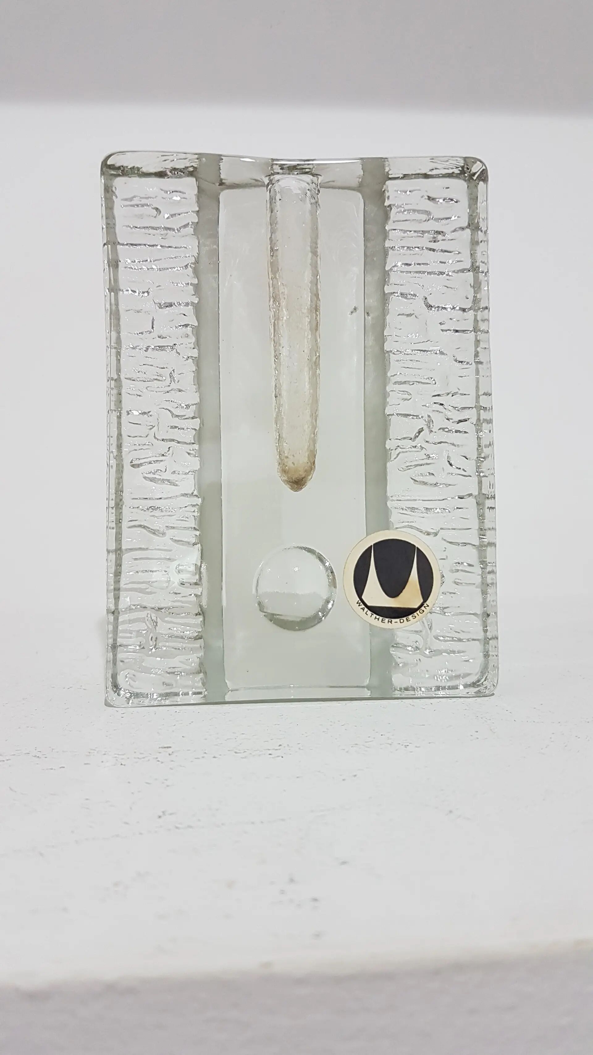 Vase solitaire, en verre transparent, conçu par H. Düsterhaus, Walther Glas,