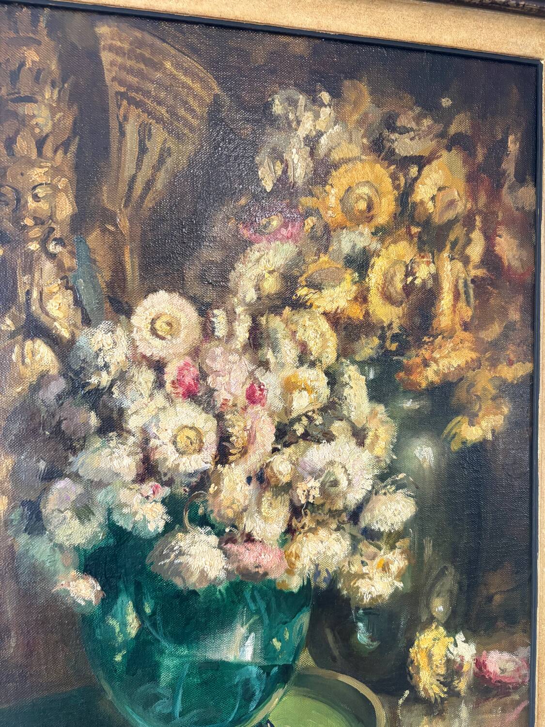 Oil on canvas painting C. Van Roose, still life