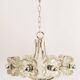 Large chrome glass and crystal pendant by Sische, Germany, 1970s.