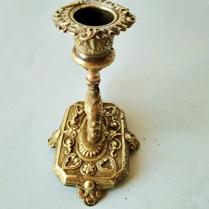 Bronze cellar rat candlestick