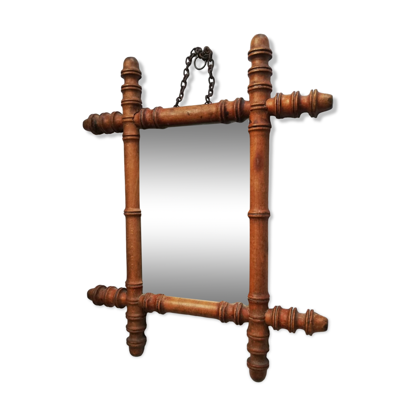 Wooden mirror bamboo style