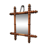 Wooden mirror bamboo style