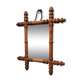 Wooden mirror bamboo style