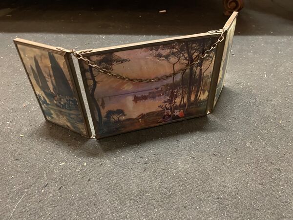 Miroir barbier triptyque