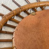 1960s rattan sun mirror.