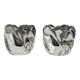 Pair of rose crystal candle holders by Daum France