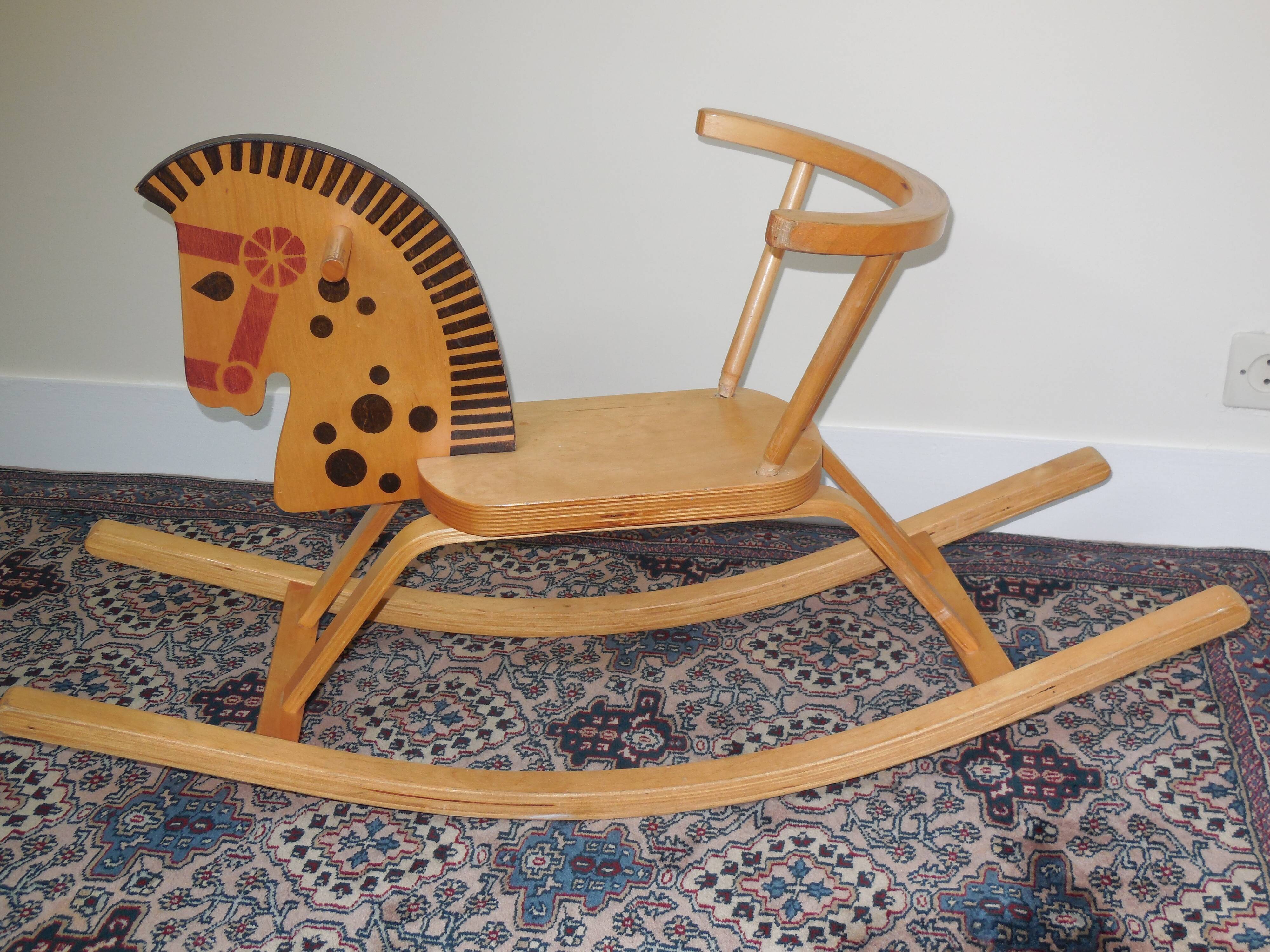 Wooden rocking horse