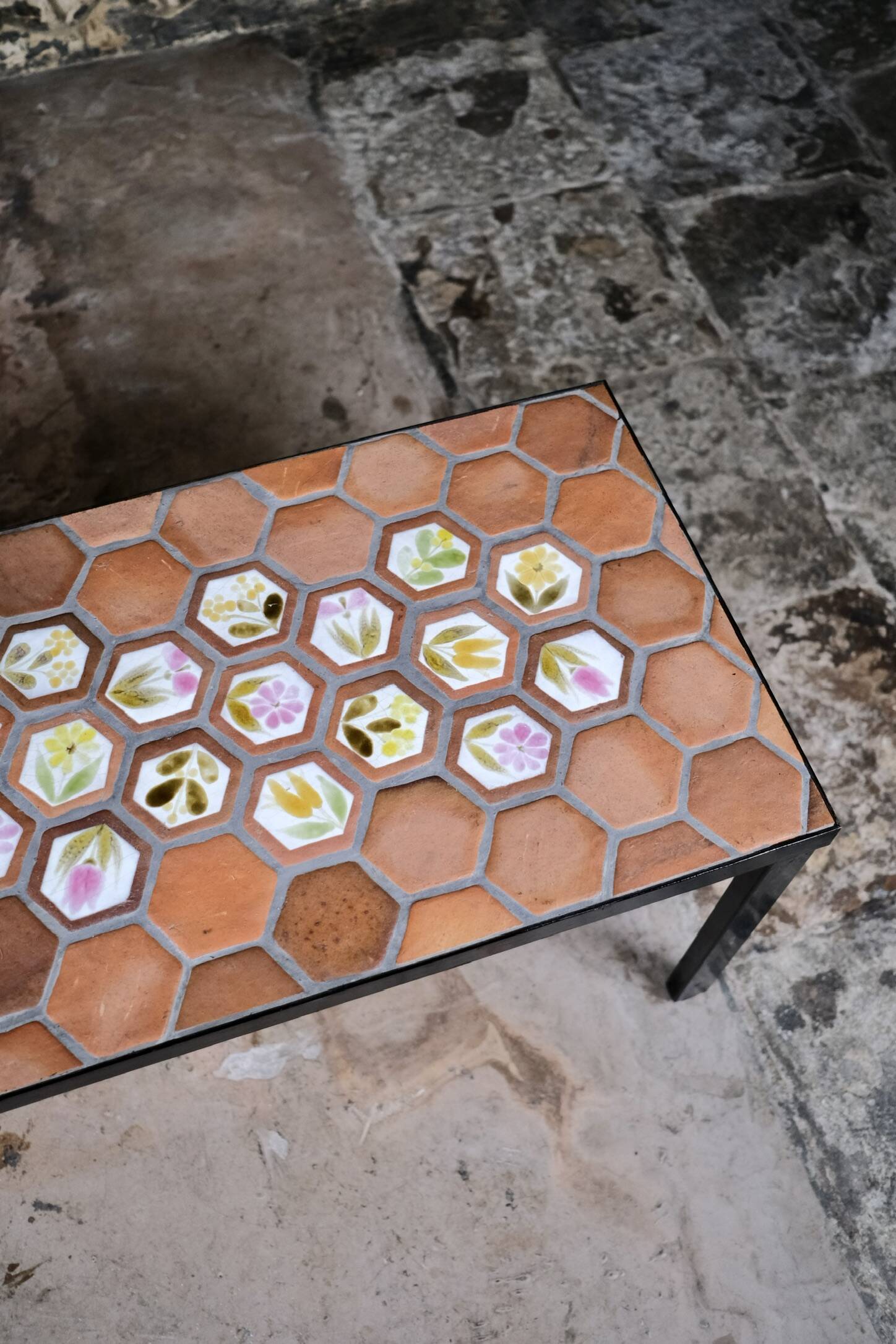 Rectangular ceramic coffee table by Roger Capron, Vallauris, 1960s