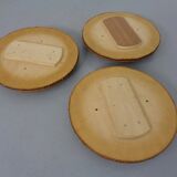 Mid-Century Teak & Copper Bar Stools, 1960s, Set of 3