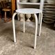 White metal stool