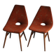 Pair of multicoloured fabric and wood Erika chairs — Judit Burián for SZKIV, 1959