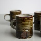 Enamelled stoneware coffee cups