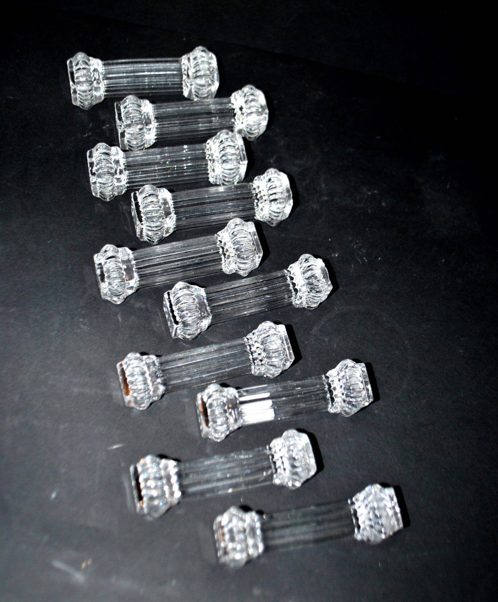 Portieux set of 10 antique molded glass knife rests – tableware