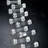 Portieux set of 10 antique molded glass knife rests – tableware