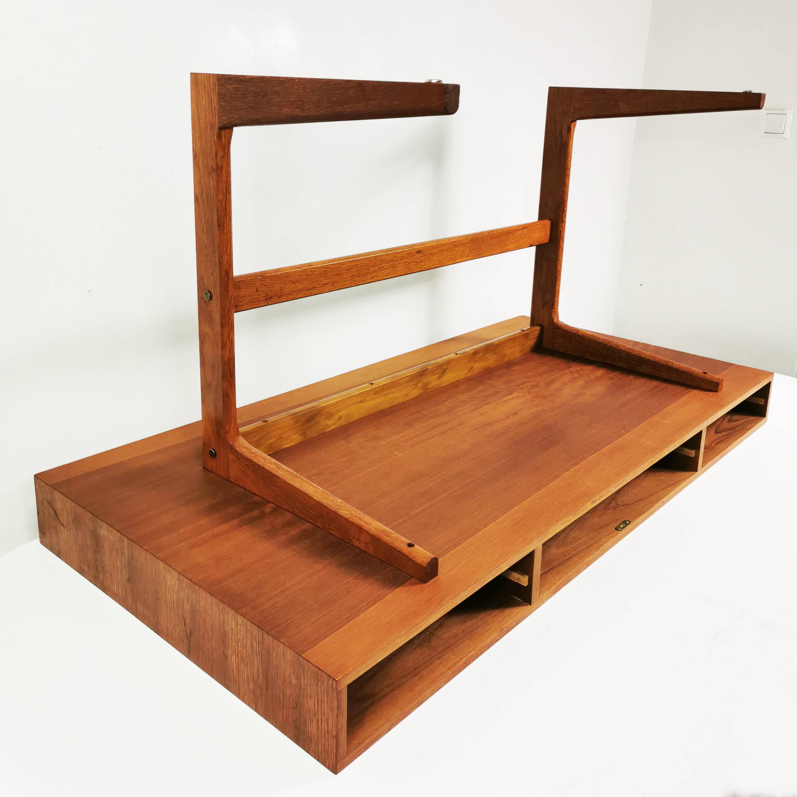 Modernist teak desk, designed by Gorg Petersen, Denmark, 1960s