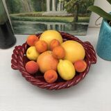 Woven ceramic basket signed France FPP Vallauris