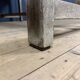 French farmhouse dining table with pine top and oak base