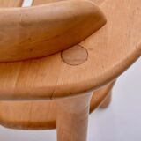 Set of four modern mid-century Scandinavian rustic dining chairs