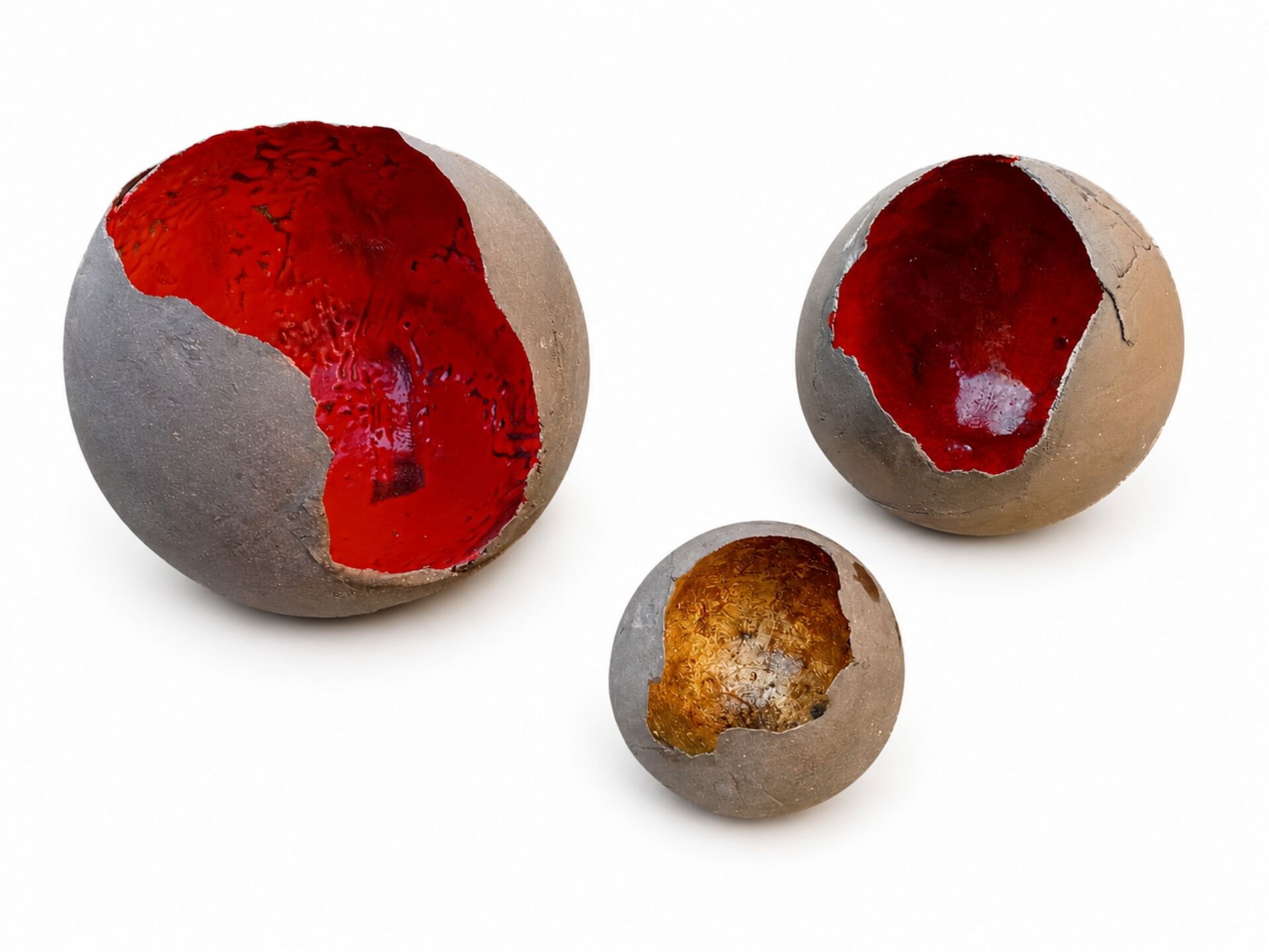 3 vases sculpture grès noir 1960/70